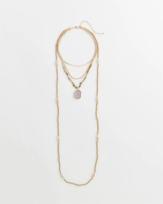 Chico's Women | Convertible Agate Pendant Necklace NEUTRAL