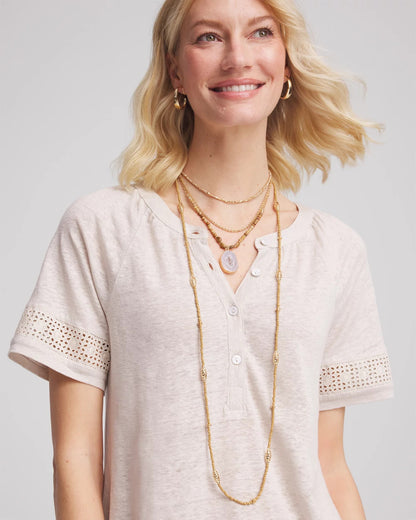 Chico's Women | Long Goldtone Seed Bead Necklace GOLD