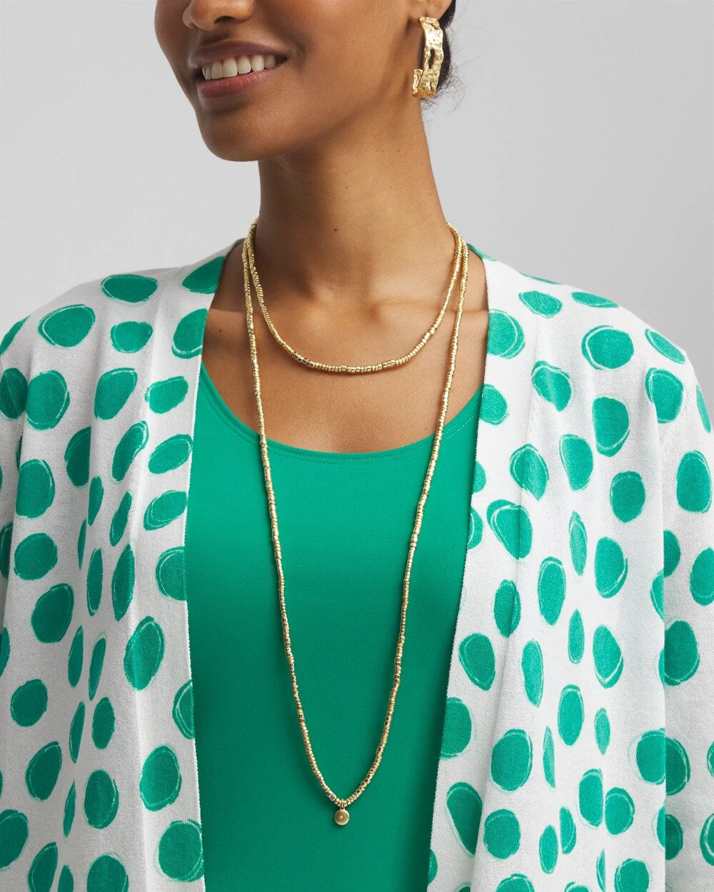 Chico's Women | Long Goldtone Seed Bead Necklace GOLD