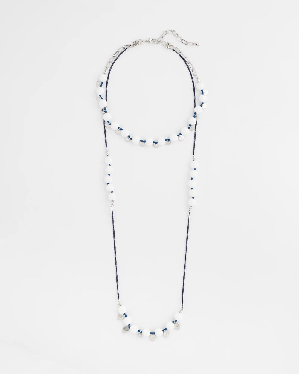 Chico's Women | Convertible White Stone Necklace BLUE AND WHITE