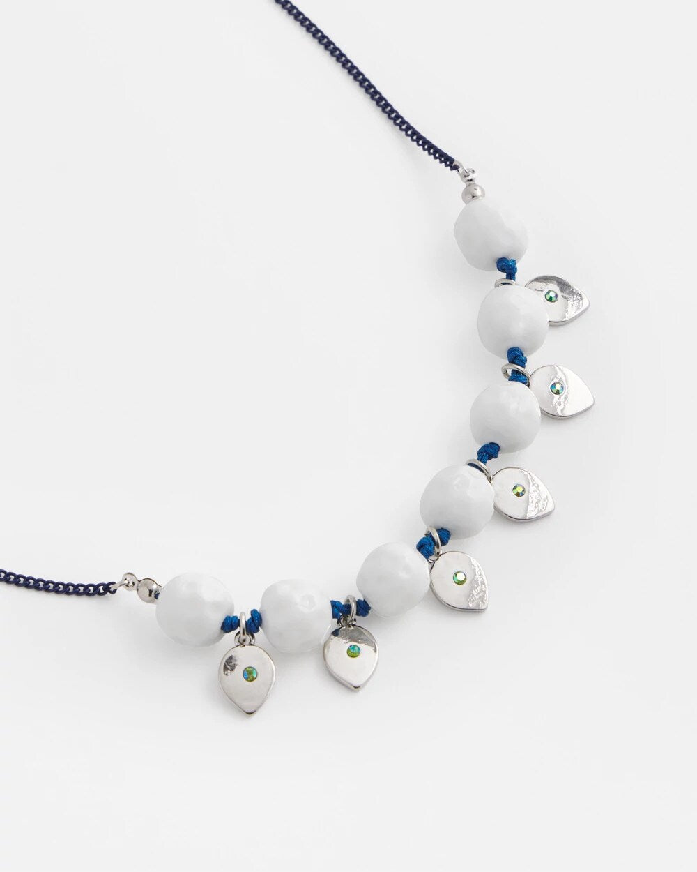 Chico's Women | Convertible White Stone Necklace BLUE AND WHITE