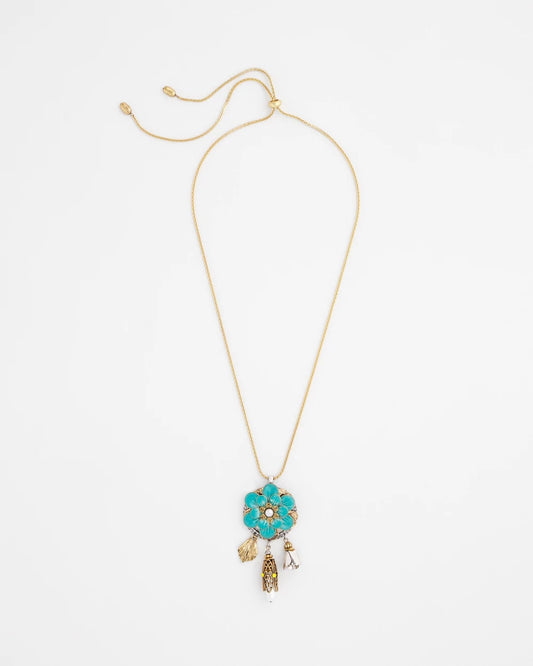Chico's Women | Adjustable Flower Charm Pendant Necklace MULTI