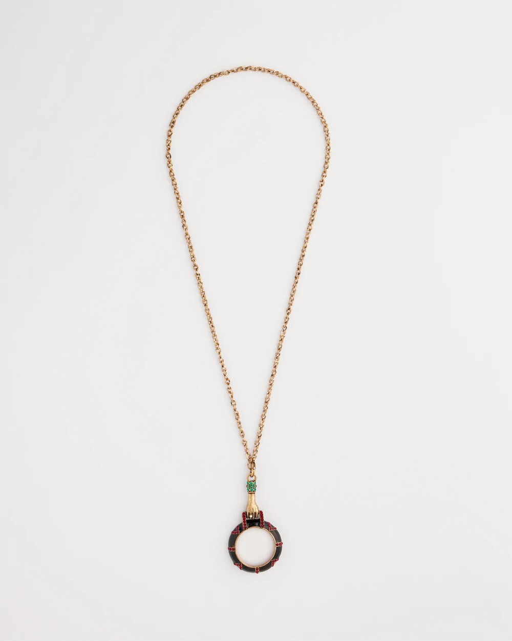 Chico's Women | Hand Monocle Pendant Necklace BLACK/GOLD