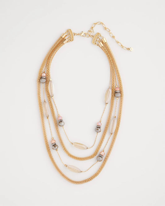 Chico's Women | Multistrand Gold & Pink Tone Necklace PINK