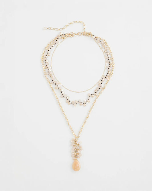 Chico's Women | Convertible Rose Quartz Pendant Necklace PALE PINK
