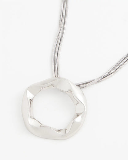 Chico's Women | Short Circle Pendant Necklace SILVER