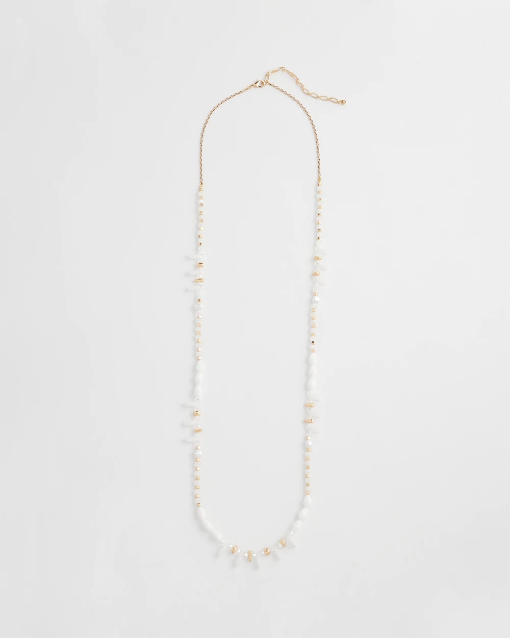 Chico's Women | White Beaded Single Strand Necklace WHITE
