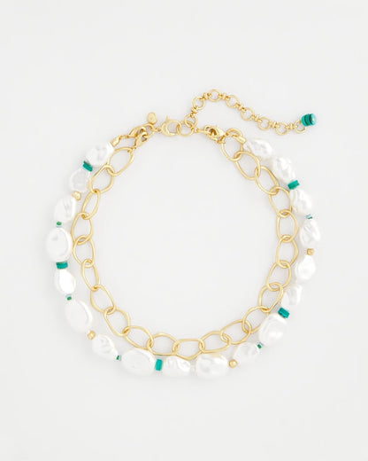 Chico's Women | Pearlescent Goldtone Collar Necklace PEARL