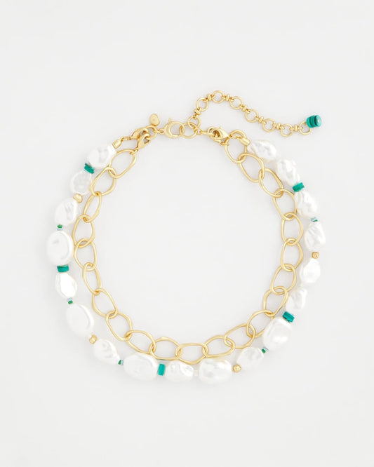 Chico's Women | Pearlescent Goldtone Collar Necklace PEARL