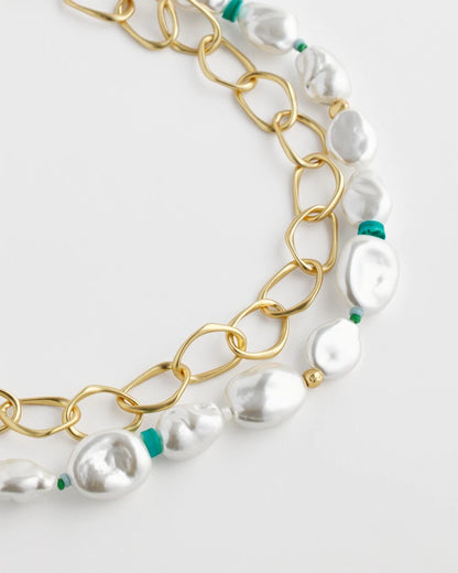 Chico's Women | Pearlescent Goldtone Collar Necklace PEARL