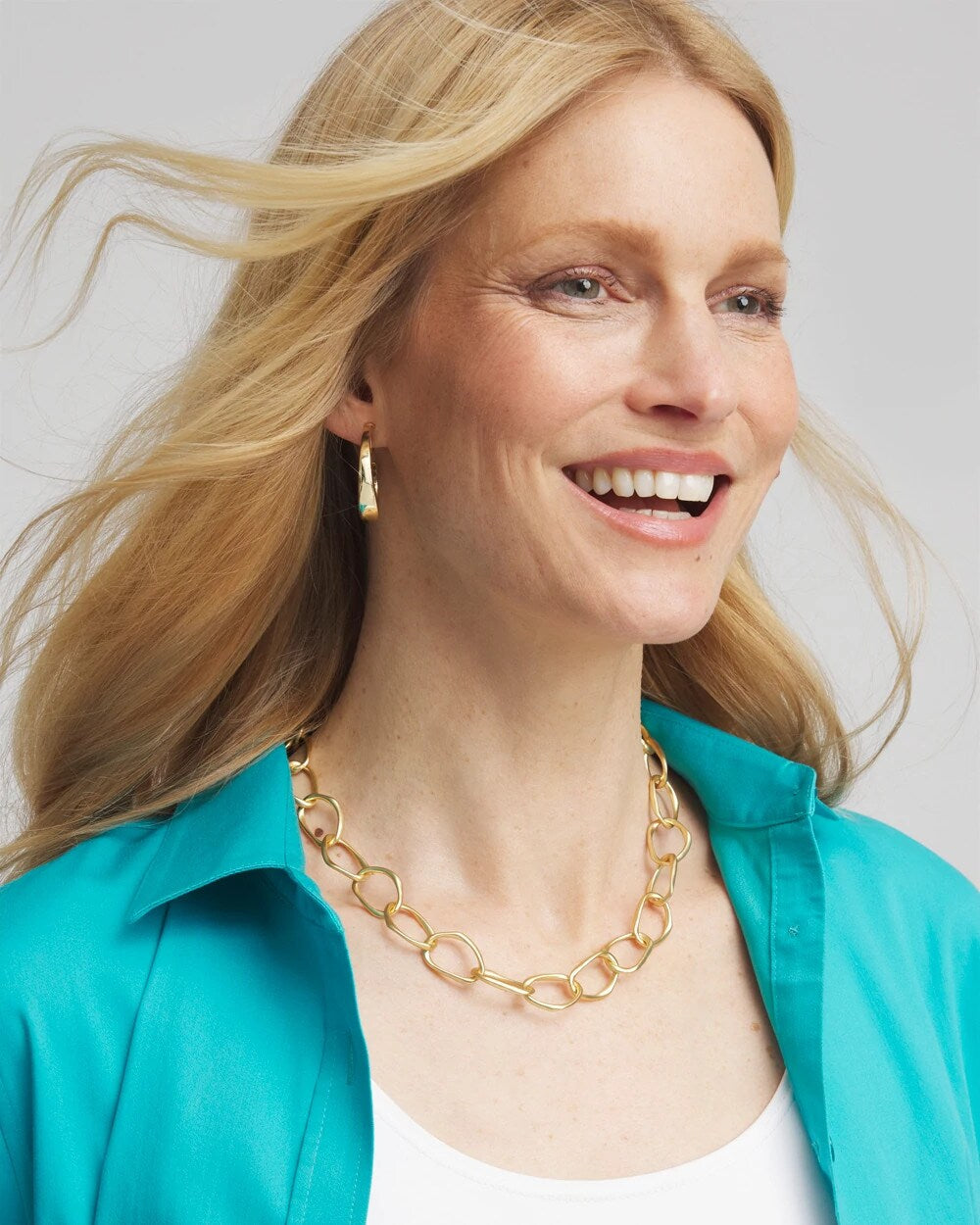 Chico's Women | Pearlescent Goldtone Collar Necklace PEARL