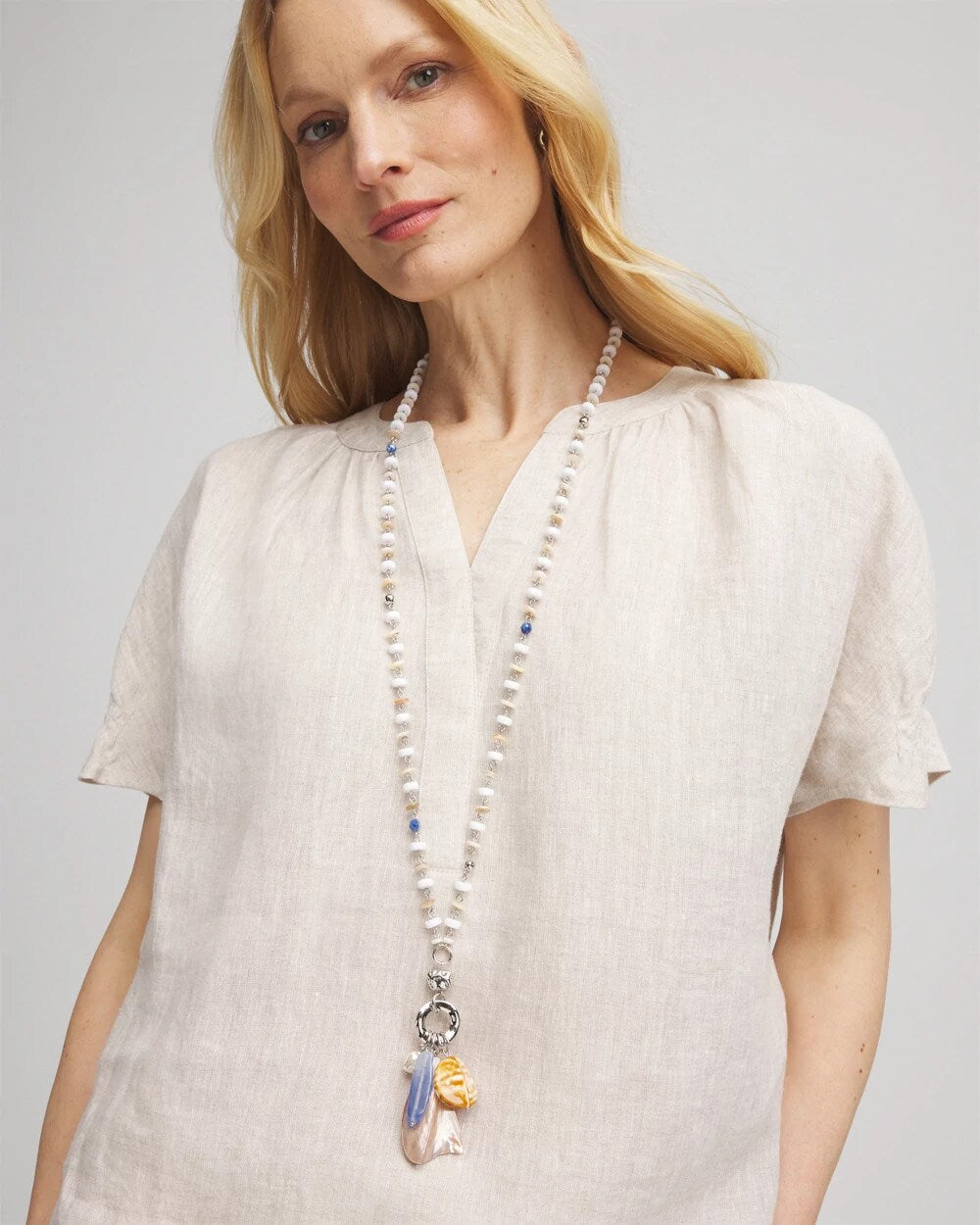 Chico's Women | Seashell Beaded Pendant Necklace MULTI