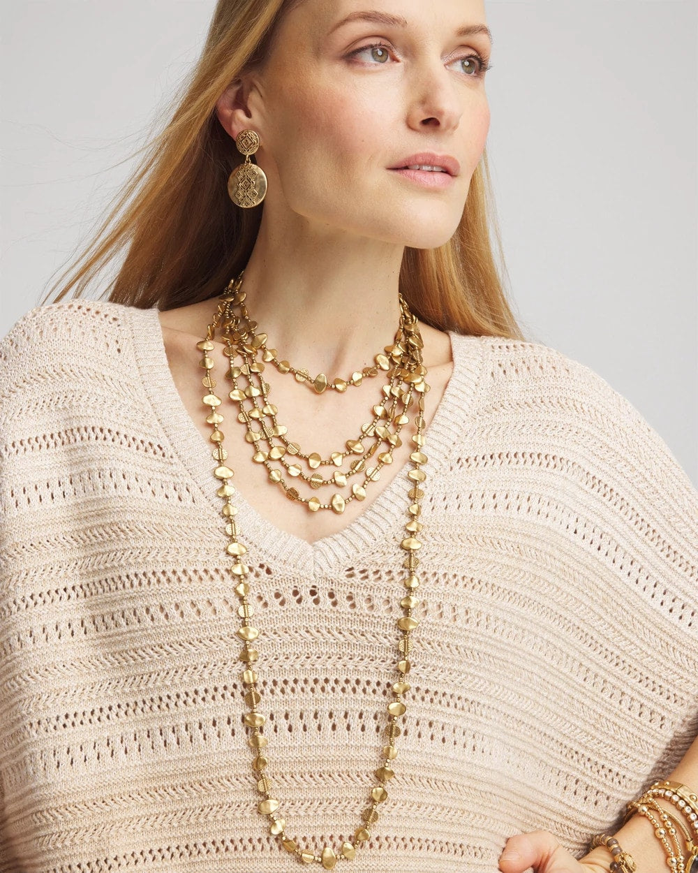 Chico's Women | Gold Nugget Single Strand Necklace GOLD