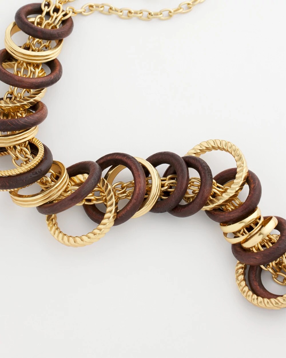 Chico's Women | Wood & Gold Short Necklace NEUTRAL