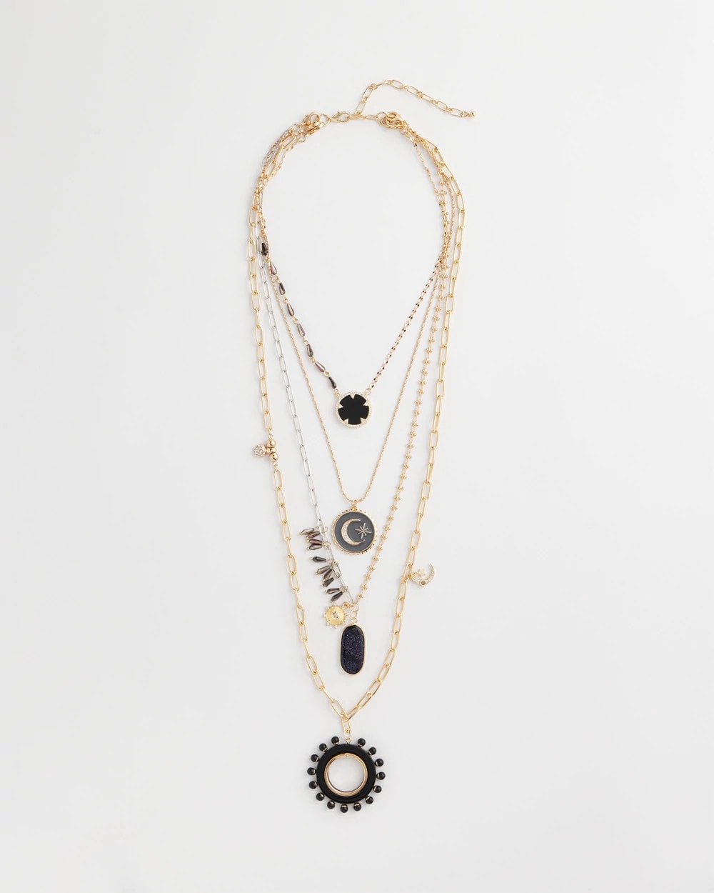Chico's Women | Convertible Layered Tourmaline Necklace BLACK