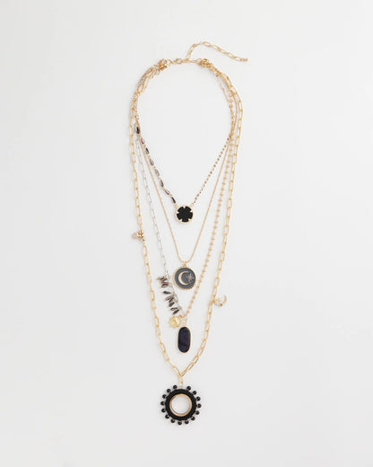 Chico's Women | Convertible Layered Tourmaline Necklace BLACK