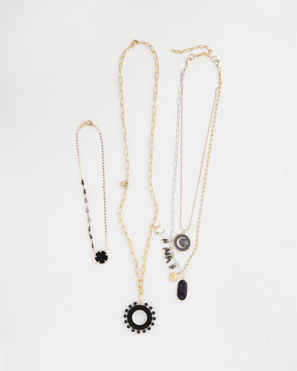 Chico's Women | Convertible Layered Tourmaline Necklace BLACK