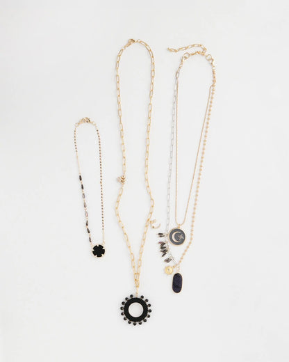 Chico's Women | Convertible Layered Tourmaline Necklace BLACK