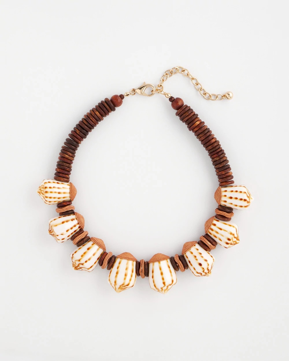Chico's Women | Shell & Wood Bib Necklace NEUTRAL