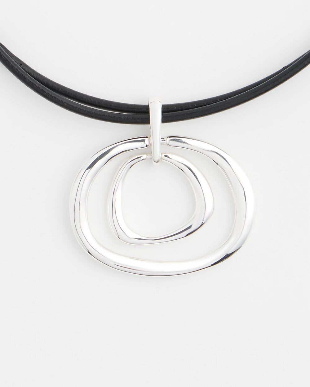 Chico's Women | Silver Tone Rings Pendant Necklace SILVER
