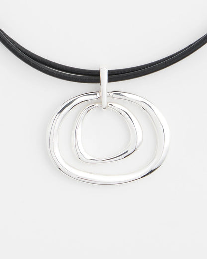 Chico's Women | Silver Tone Rings Pendant Necklace SILVER