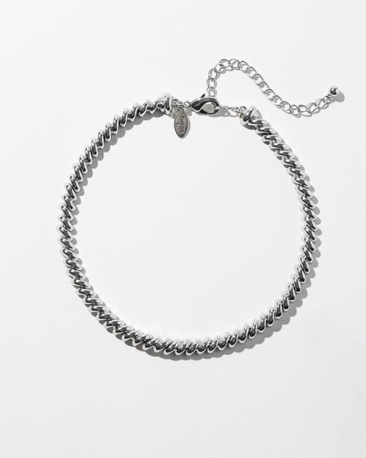 Chico's Women | Silver Tone Twist Collar Necklace SILVER