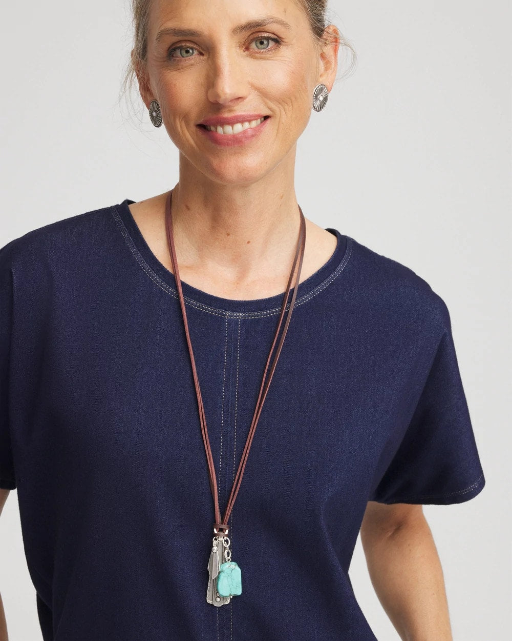 Chico's Women | Convertible Turquoise & Charms Motif Necklace TURQUOISE
