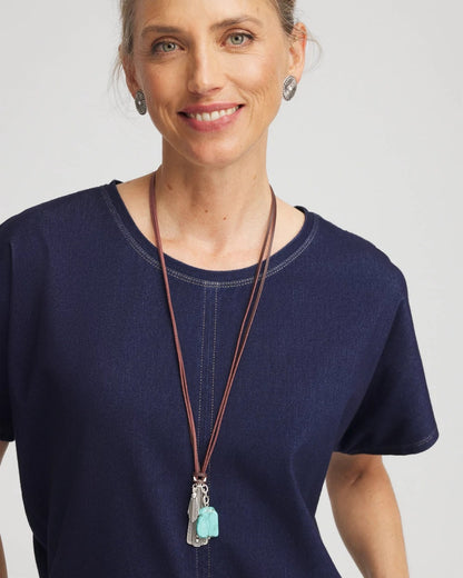 Chico's Women | Convertible Turquoise & Charms Motif Necklace TURQUOISE