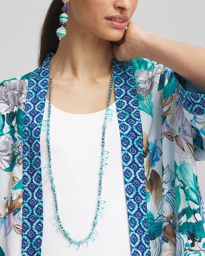 Chico's Women | Teal Beaded Single Strand Necklace TURQUOISE