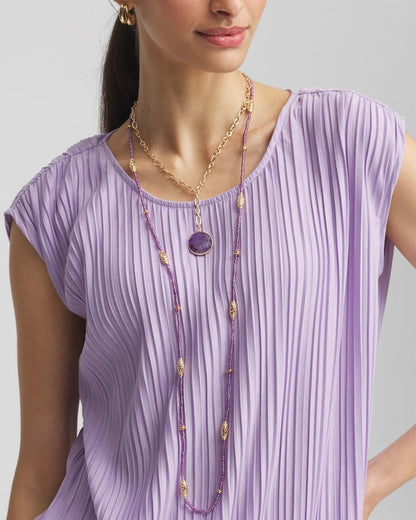 Chico's Women | Purple Beaded Single Strand Necklace PURPLE