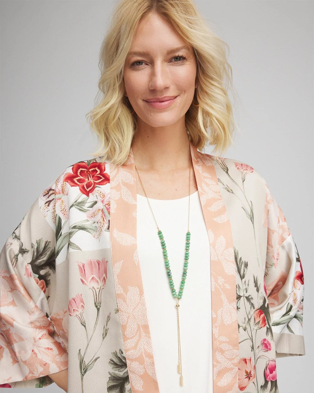 Chico's Women | Convertible Beaded Lariat Y-Necklace GREEN