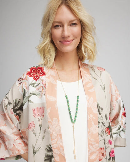 Chico's Women | Convertible Beaded Lariat Y-Necklace GREEN