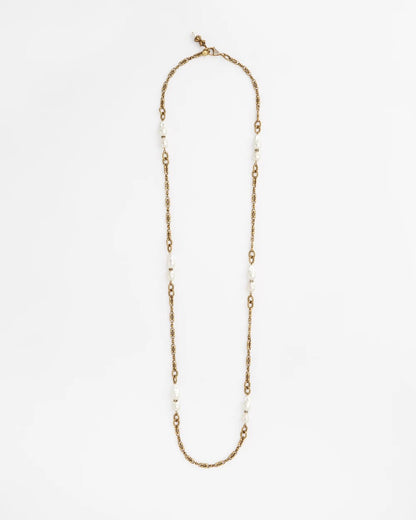 Chico's Women | Single Strand Modern Pearl Necklace WHITE/GOLD