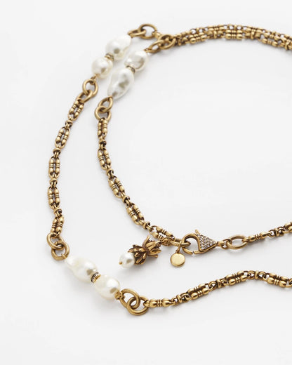Chico's Women | Single Strand Modern Pearl Necklace WHITE/GOLD