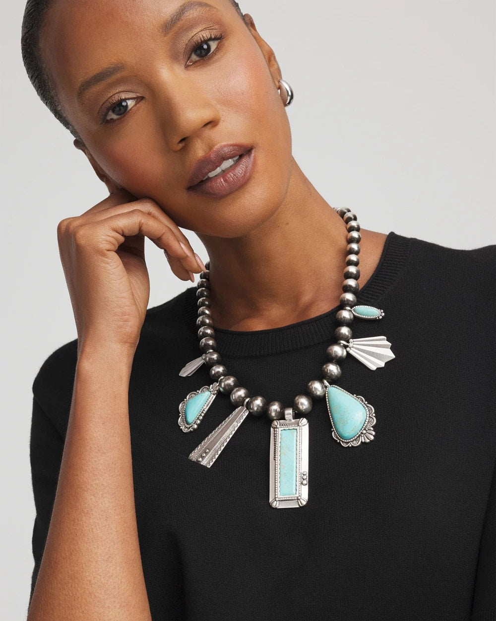 Chico's Women | Chico's Originals Turquoise & Charms Motif Collar Necklace