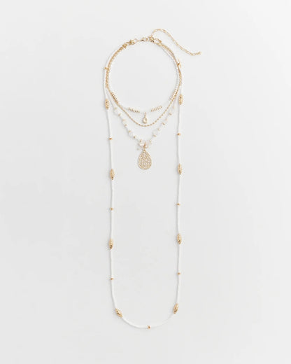 Chico's Women | Convertible Beaded Pendant Necklace WHITE