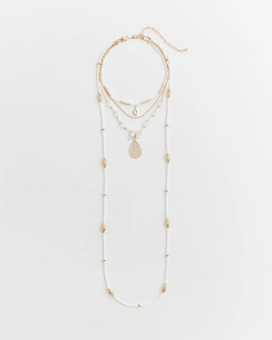 Chico's Women | Convertible Beaded Pendant Necklace WHITE