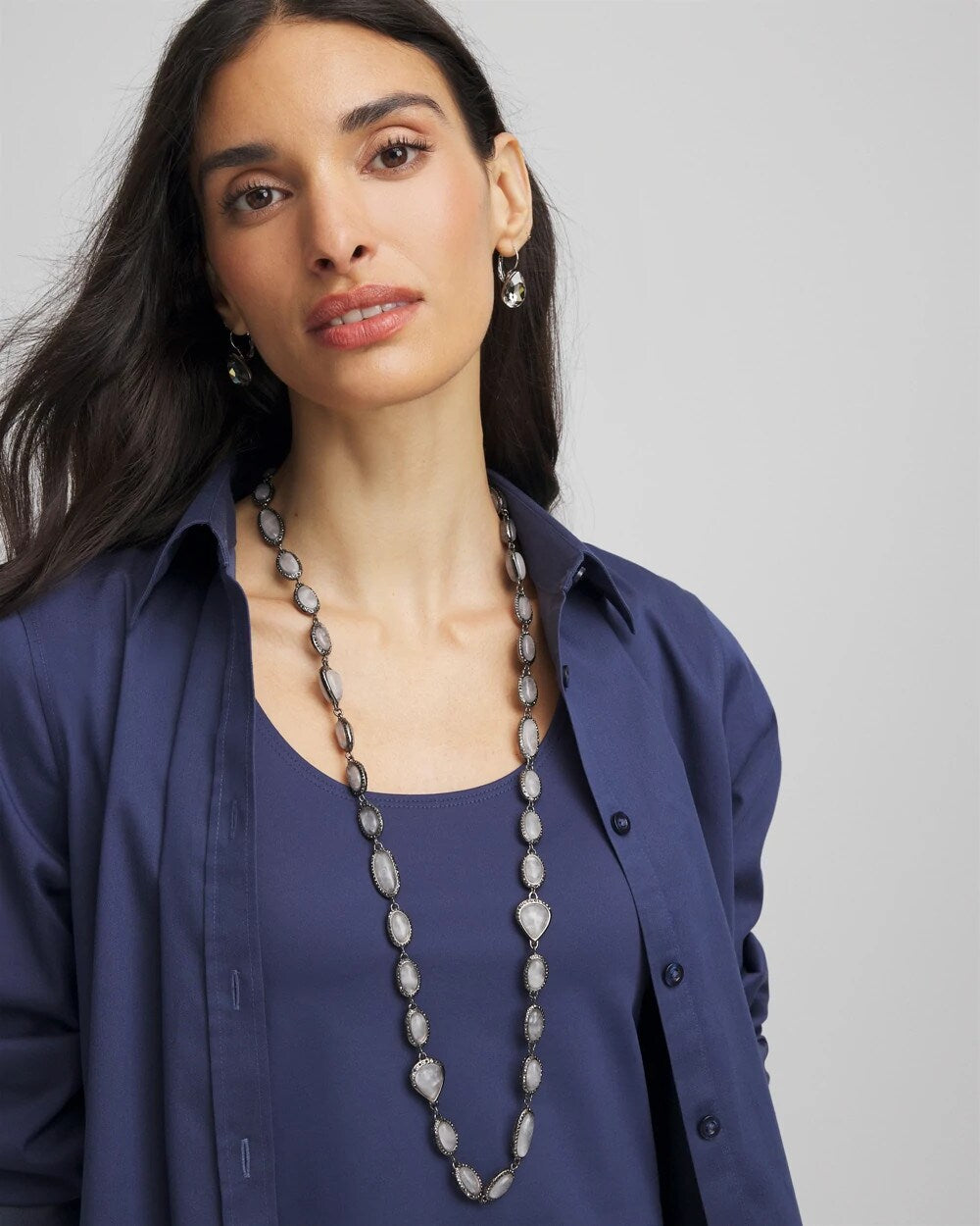 Chico's Women | Frosted Quartz Single Strand Necklace NEUTRAL