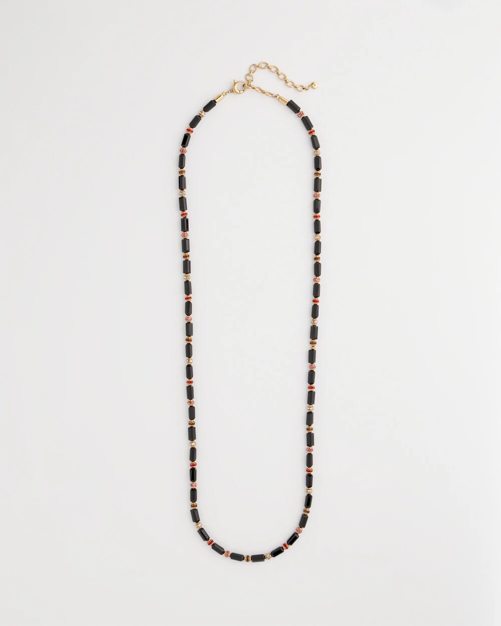 Chico's Women | Art Deco Bar Bead Long Necklace BLACK/GOLD