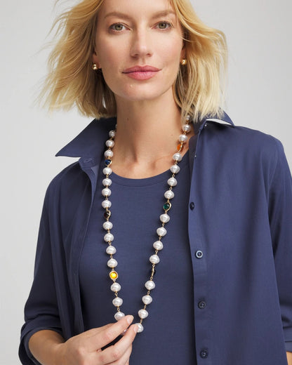 Chico's Women | Beaded Faux Pearl Single-Strand Necklace PEARL