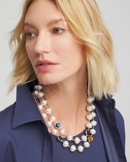 Chico's Women | Beaded Faux Pearl Single-Strand Necklace PEARL