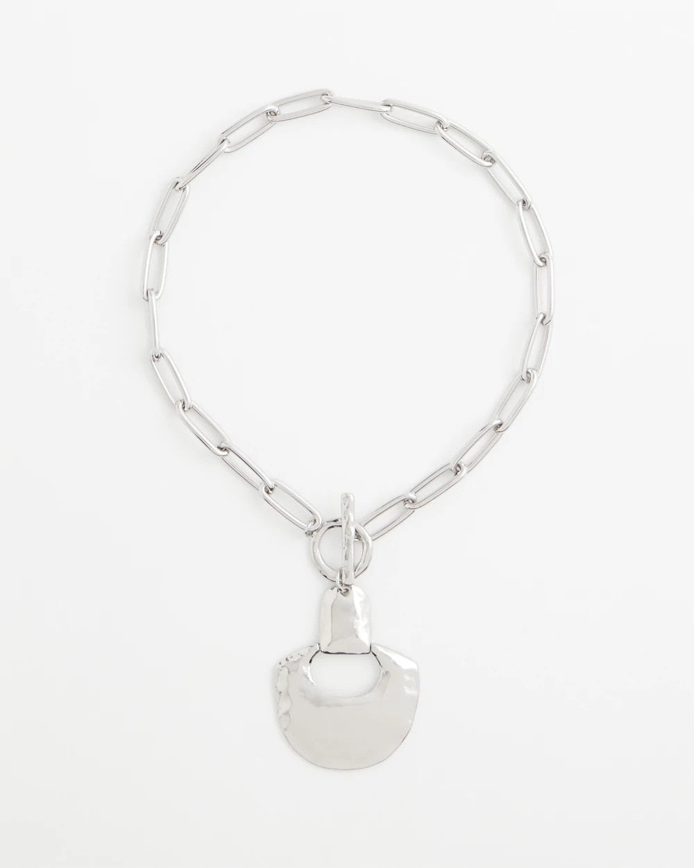 Chico's Women | Silvertone Toggle Pendant Necklace SILVER