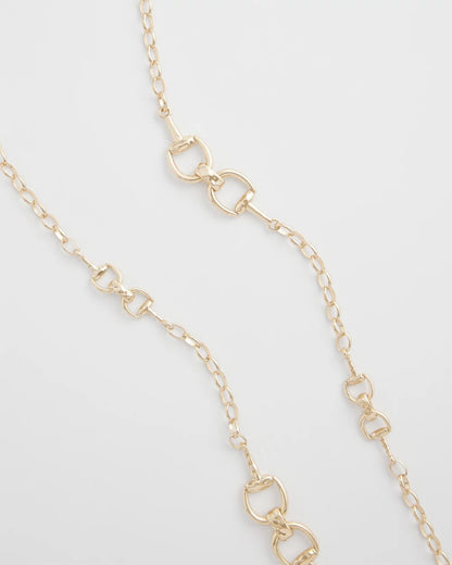 Chico's Women | Equestrian Horsebit Long Link Necklace GOLD