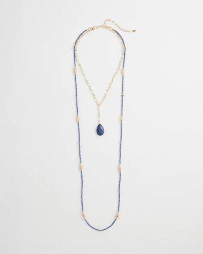Chico's Women | Convertible Beaded Pendant Necklace BLUE