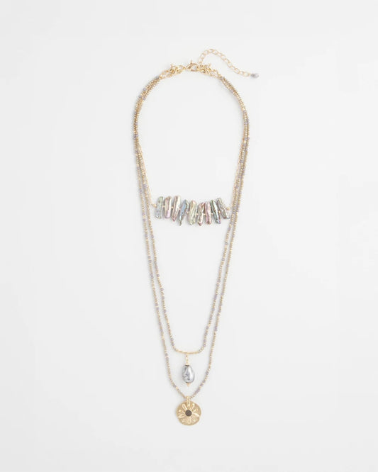 Chico's Women | Convertible Abalone Pendant Necklace NEUTRAL