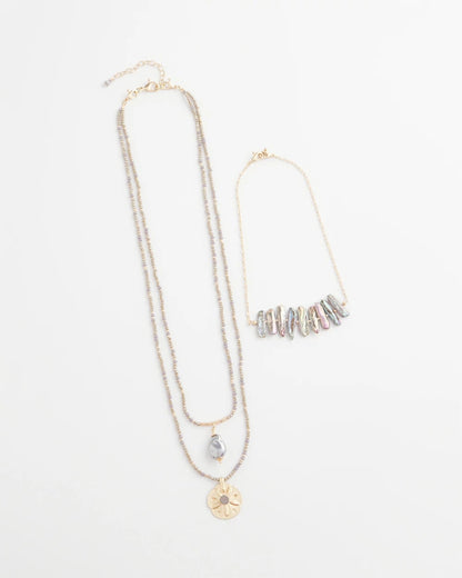 Chico's Women | Convertible Abalone Pendant Necklace NEUTRAL