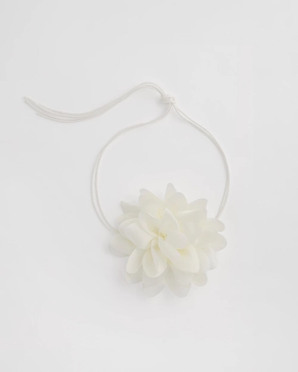 Chico's Women | White Flower Tie Choker Necklace WHITE