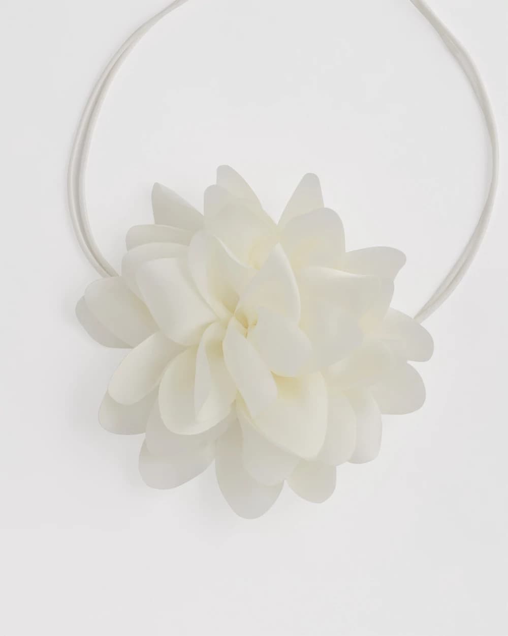 Chico's Women | White Flower Tie Choker Necklace WHITE