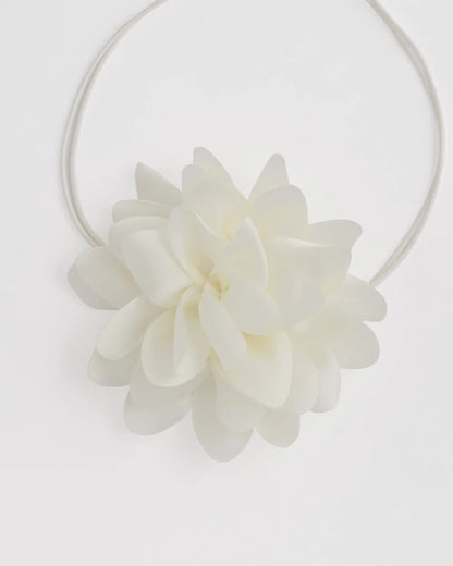 Chico's Women | White Flower Tie Choker Necklace WHITE