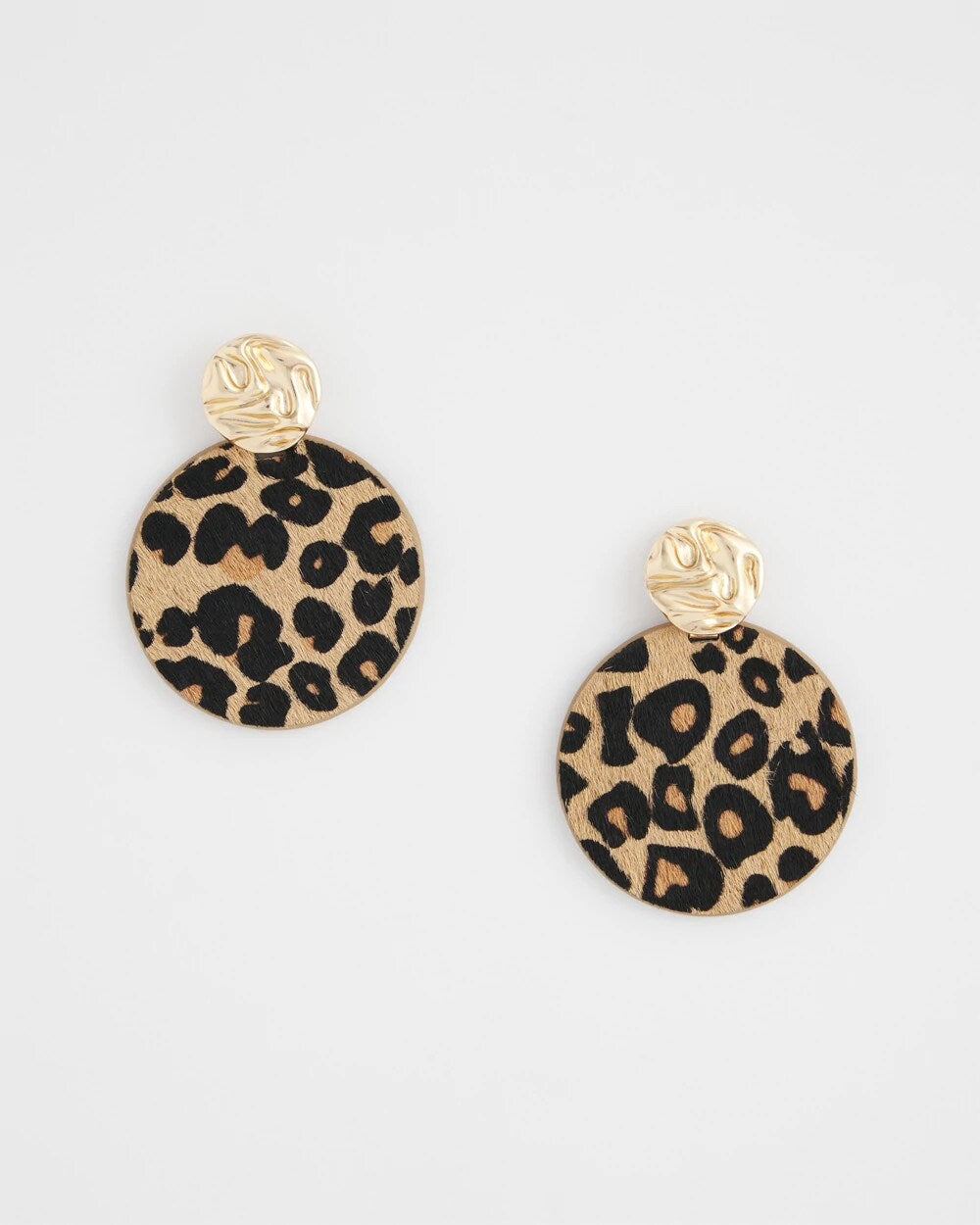 Chico's Women | Round Haircalf Earrings NEUTRAL